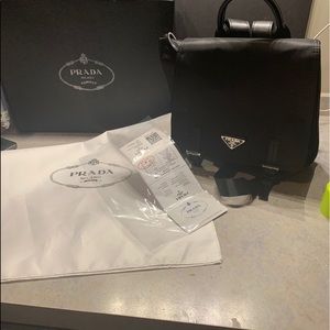 Prada flap backpack